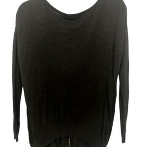 Vertical Design Black Sweater with Exposed Zipper in Back. Size S.